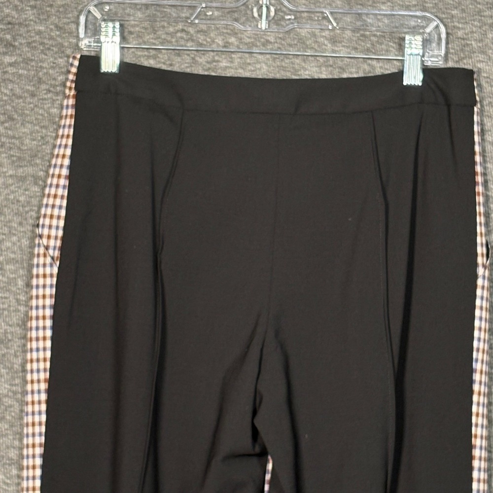 Rosie Assoulin Scrunchy Trouser Plaid Wool Maroon Pants Size 6 - Picture 10 of 16